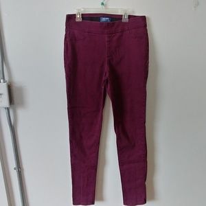 Old Navy Rockstar Jeggings Maroon Twill/Velvety